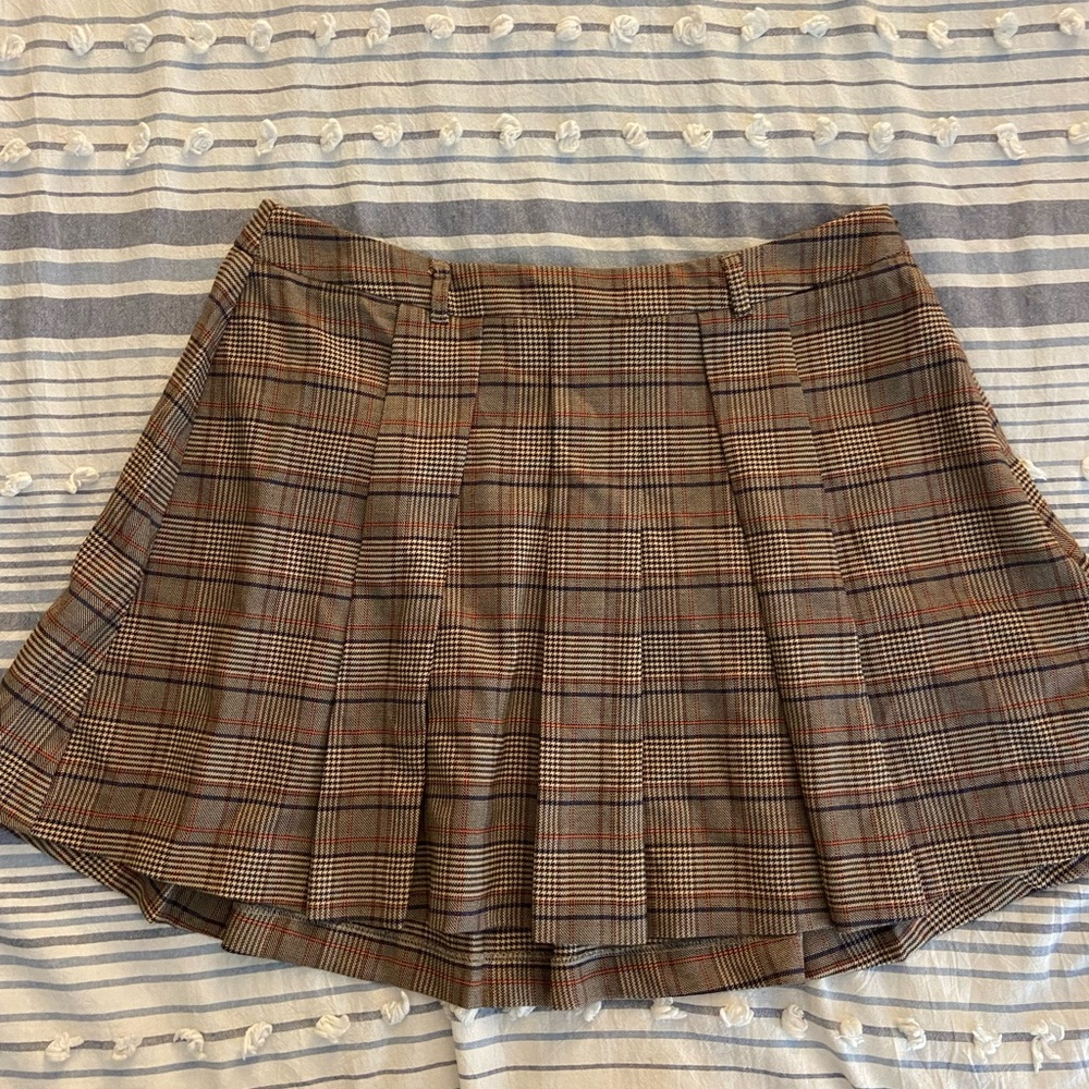 Vero Moda Checkered Mini Skirt in Brown and Black